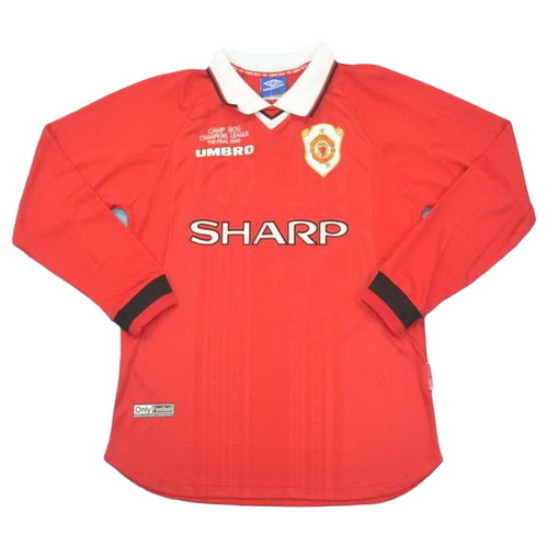 prima maglia manchester united manica lunga 1999 rosso uomo