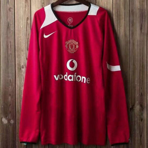 prima maglia manchester united manica lunga 2004-2006 rosso uomo