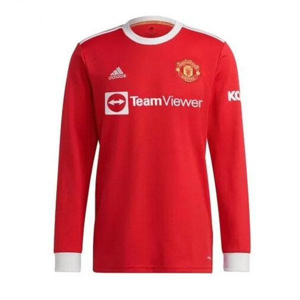 prima maglia manchester united manica lunga 2021 2022 rosso uomo