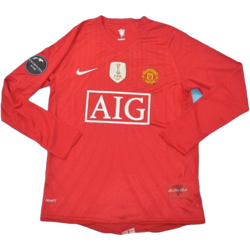 prima maglia manchester united manica lunga campioni 2008-2009 rosso uomo