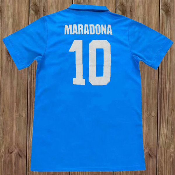 prima maglia maradona 10 napoli 1989-1990 blu uomo