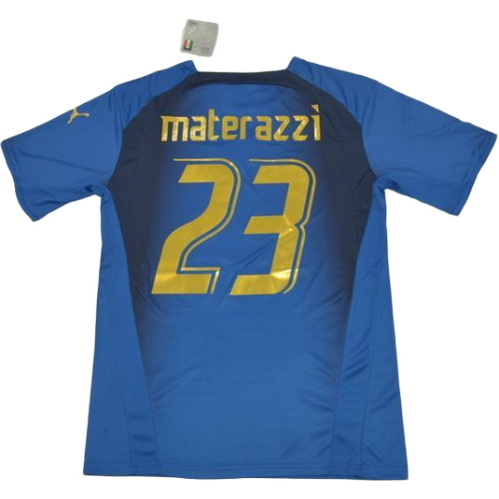 prima maglia materazzi 23 italia copa mundial 2006 blu uomo