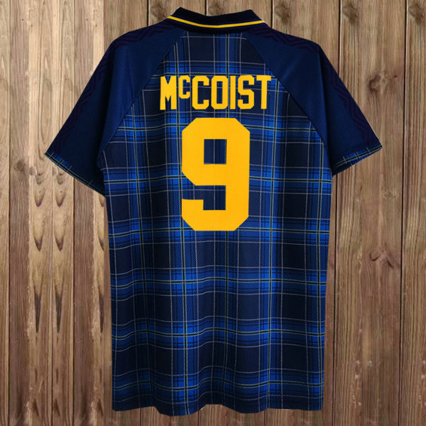 prima maglia mccoist 9 scozia 1994-1996 blu uomo