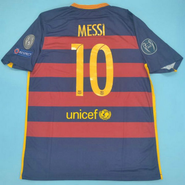 prima maglia messi 10 barcellona 2015-2016 rosso uomo