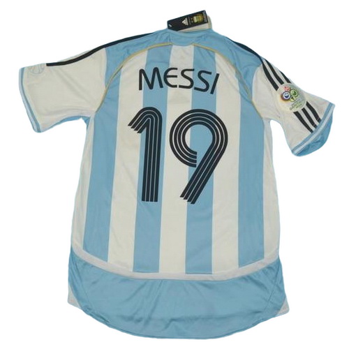 prima maglia messi 19 argentina copa mundial 2006 blu bianco uomo