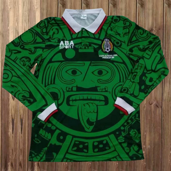 prima maglia messico manica lunga 1998 verde uomo