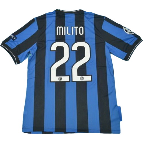 prima maglia milito 22 inter ucl 2010-2011 blu uomo