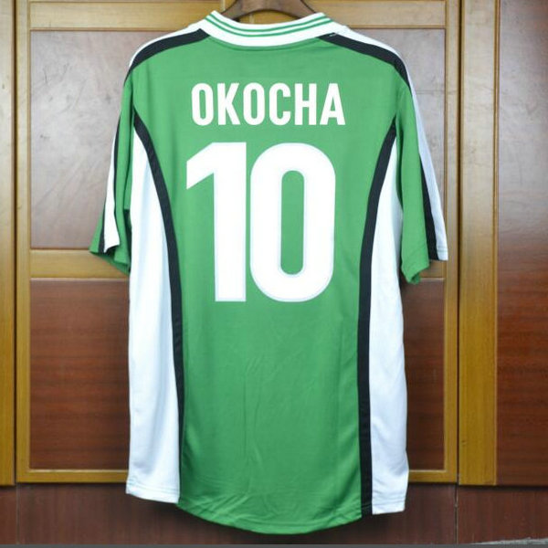 prima maglia okocha 10 nigeria 1998 verde uomo