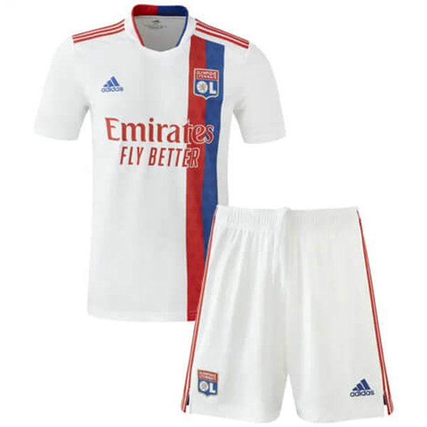 prima maglia olympique lyon 2021 2022 bianco bambino