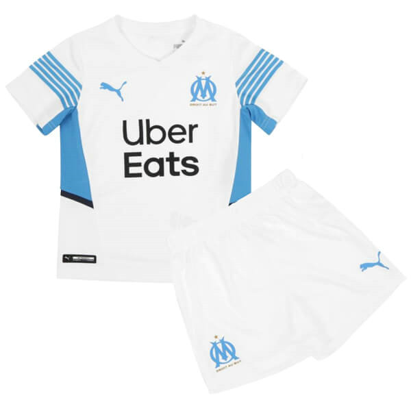 prima maglia olympique marsiglia 2021 2022 bianco bambino