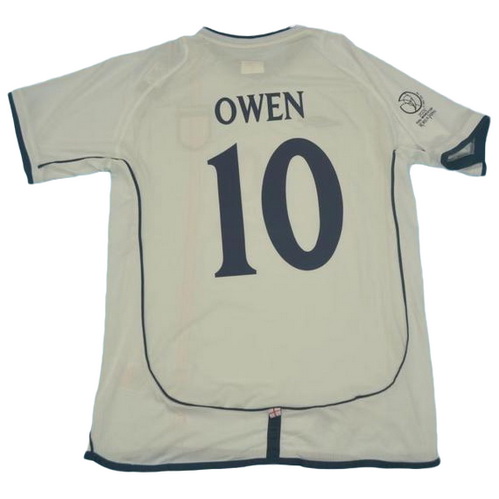 prima maglia owen 10 inghilterra 2002 bianco uomo