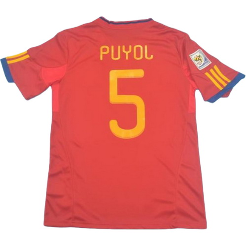 prima maglia puyol 5 spagna copa mundial 2010 rosso uomo