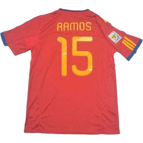 prima maglia ramos 15 spagna copa mundial 2010 rosso uomo