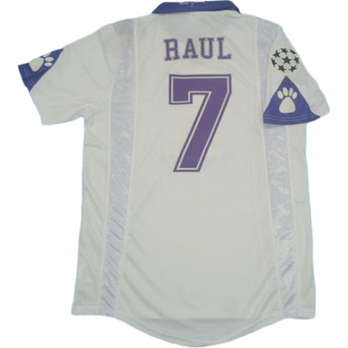 prima maglia raul 7 real madrid 1997-1998 bianco uomo