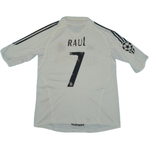 prima maglia raul 7 real madrid 2005-2006 bianco uomo