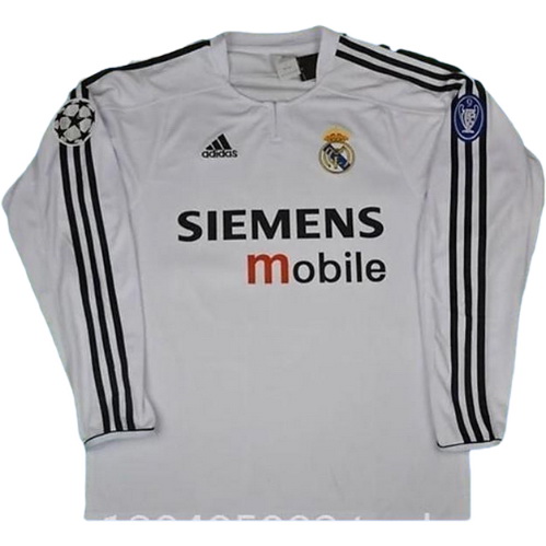 prima maglia real madrid manica lunga 2003-2004 bianco uomo