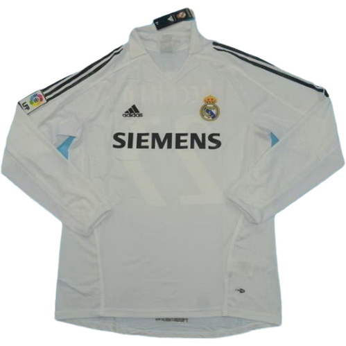 prima maglia real madrid manica lunga 2005-2006 bianco uomo