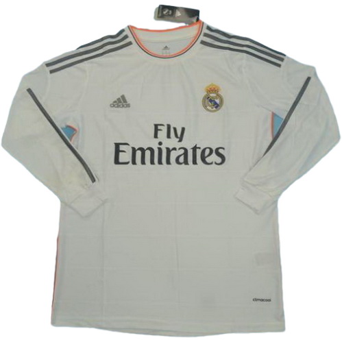 prima maglia real madrid manica lunga 2013-2014 bianco uomo