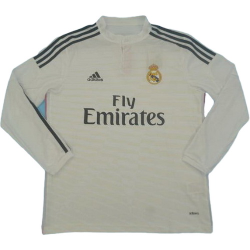 prima maglia real madrid manica lunga 2014-2015 bianco uomo