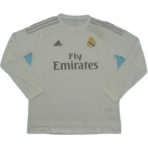 prima maglia real madrid manica lunga 2015-2016 bianco uomo