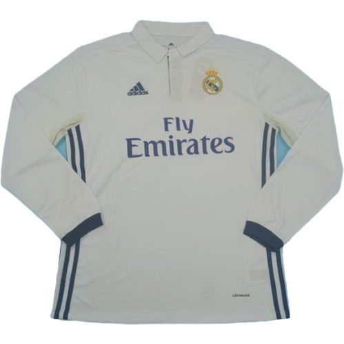 prima maglia real madrid manica lunga 2016-2017 bianco uomo