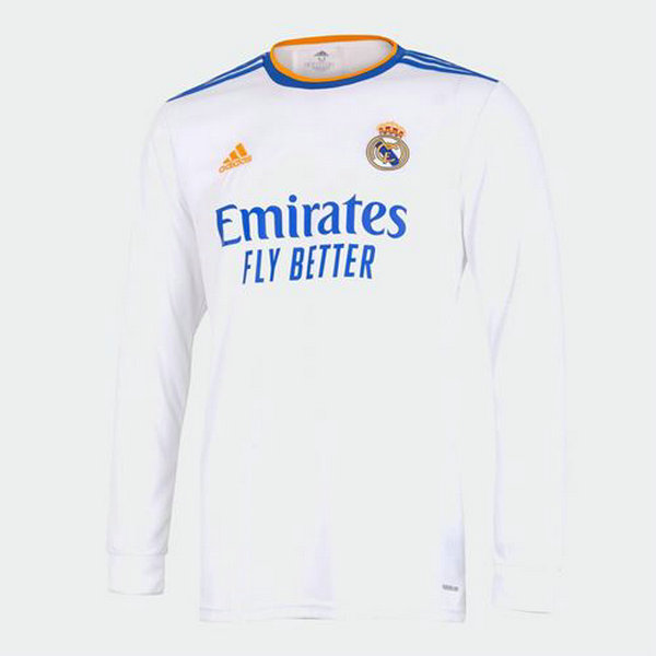 prima maglia real madrid manica lunga 2021 2022 bianco uomo