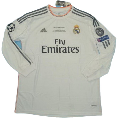 prima maglia real madrid manica lunga ucl 2013-2014 bianco uomo