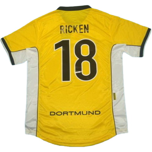 prima maglia ricken 18 borussia dortmund 1998 giallo uomo