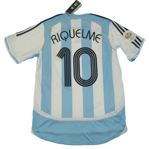 prima maglia riquelme 10 argentina copa mundial 2006 blu bianco uomo