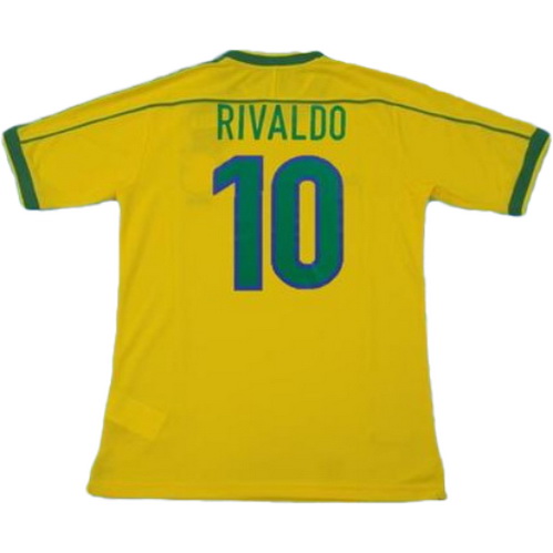 prima maglia rivaldo 10 brasile copa mundial 1998 giallo uomo