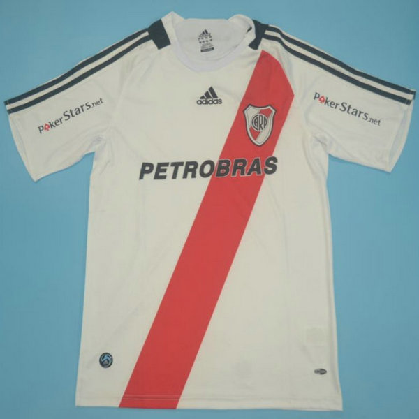 prima maglia river plate 2009-2010 bianco uomo