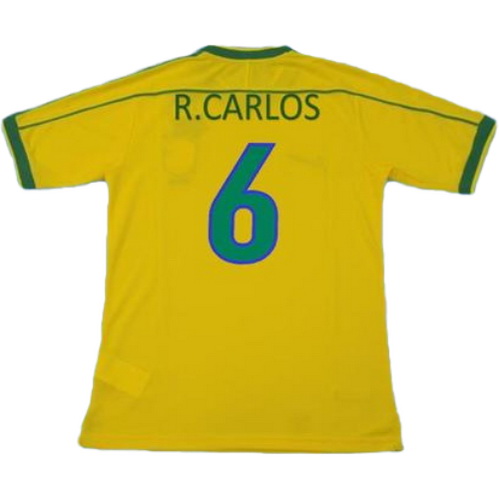 prima maglia roberto carlos 6 brasile copa mundial 1998 giallo uomo