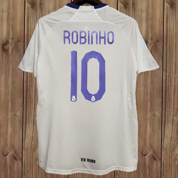 prima maglia robinho 10 real madrid 2007-2008 bianco uomo