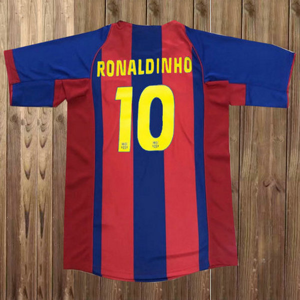 prima maglia ronaldinho 10 barcellona 2004-2005 rosso uomo