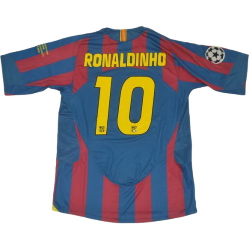 prima maglia ronaldinho 10 barcellona 2005-2006 rosso blu uomo