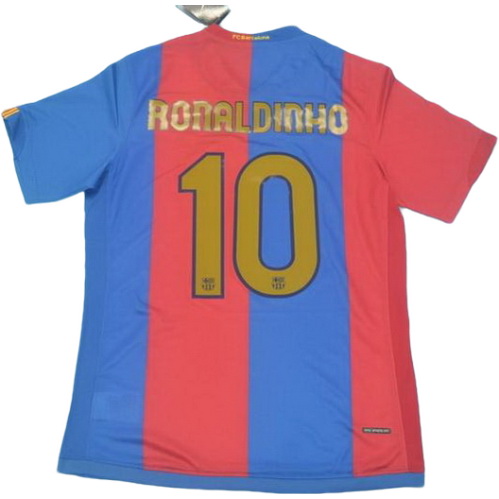 prima maglia ronaldinho 10 barcellona 2006-2007 rosso blu uomo