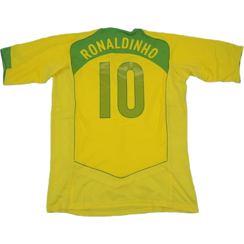 prima maglia ronaldinho 10 brasile 2004 giallo uomo