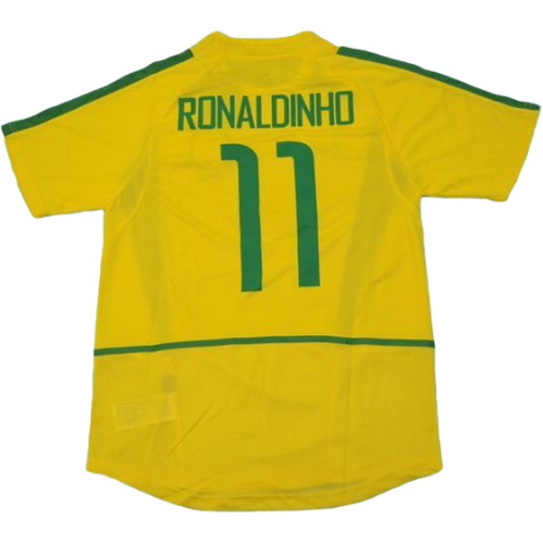 prima maglia ronaldinho 11 brasile copa mundial 2002 giallo uomo