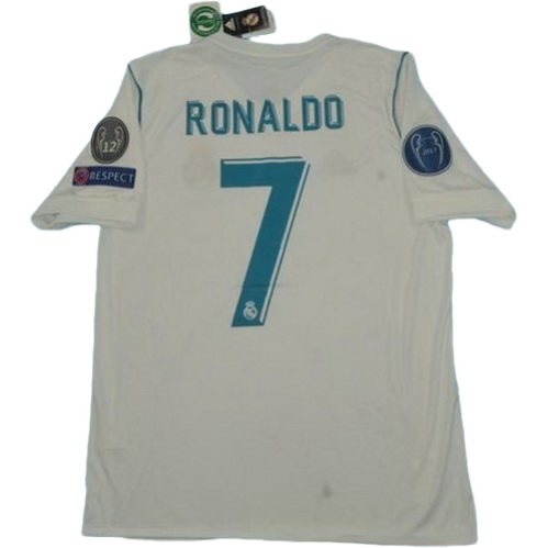 prima maglia ronaldo 7 real madrid ucl 2017-2018 bianco uomo