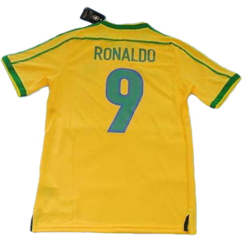 prima maglia ronaldo 9 brasile copa mundial 1998 giallo uomo