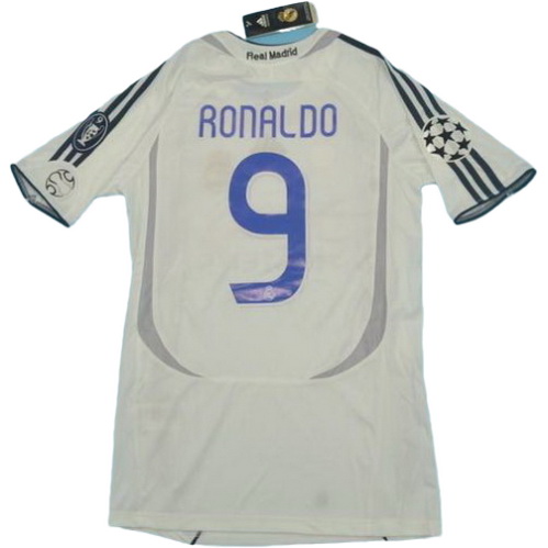 prima maglia ronaldo 9 real madrid 2006-2007 bianco uomo