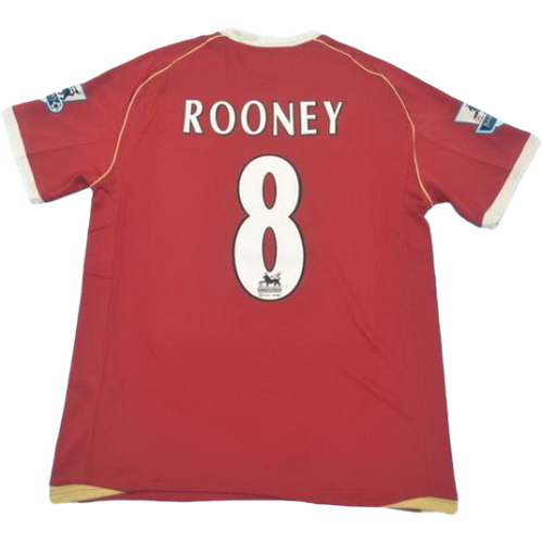 prima maglia rooney 8 manchester united 2005-2006 rosso uomo