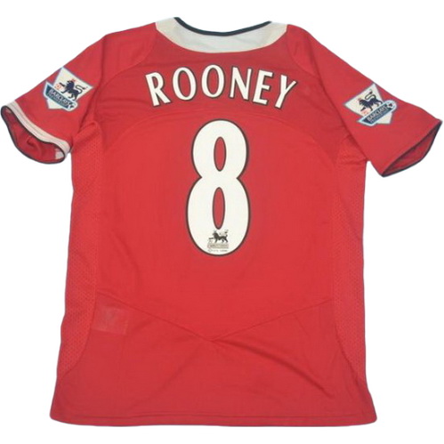 prima maglia rooney 8 manchester united 2006-2007 rosso uomo