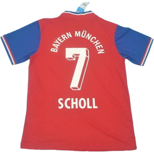 prima maglia scholl 7 bayern münchen 1993 rosso uomo