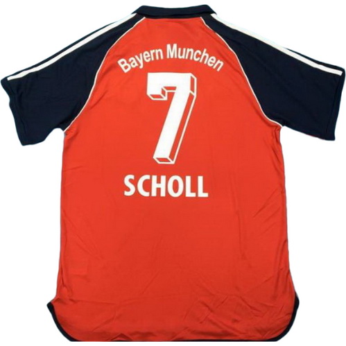 prima maglia scholl 7 bayern münchen 2000-2001 rosso uomo