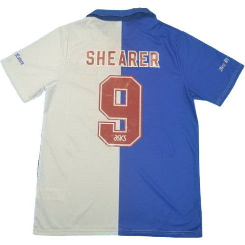 prima maglia shearer 9 blackburn rovers 1994-1995 blu bianco uomo