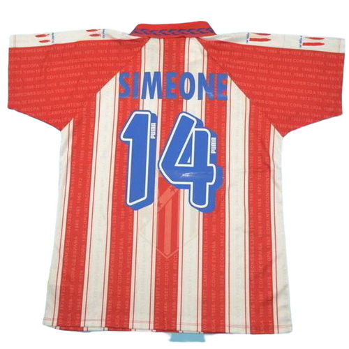 prima maglia simeone 14 atlético madrid 1995-1996 rosso bianco uomo