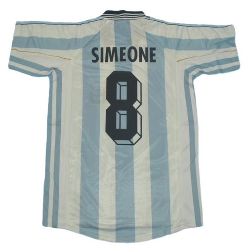 prima maglia simeone 8 argentina copa mundial 1998 blu bianco uomo