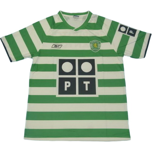 prima maglia sporting lisbona 2002-2003 verde bianco uomo