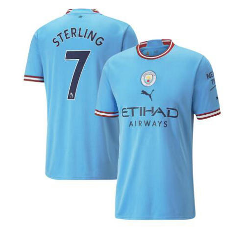 prima maglia sterling 7 manchester city 2022-2023 uomo